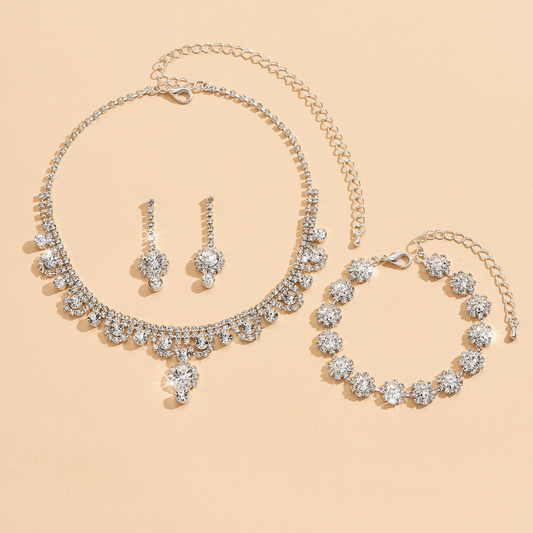 Premium Water Diamond Jewelry Set for Women | Elegant Necklace & Earrings Set