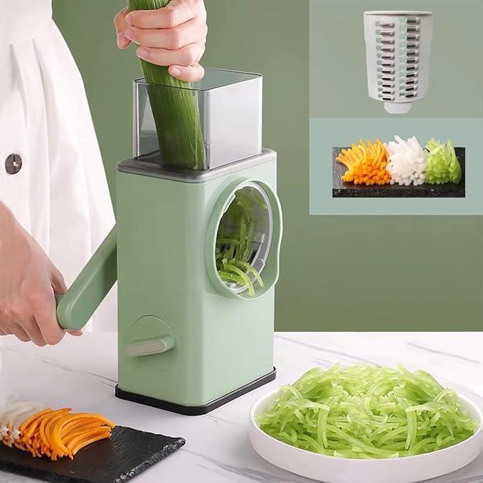 Green Manual Food Chopper with 3 Blades β Hand Pull Vegetable Cutter Kitchen Tool Pakistan - My Store