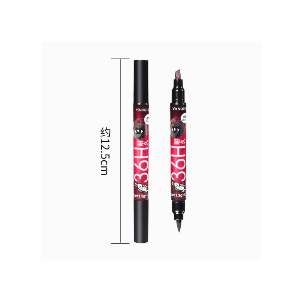 2 in 1 Waterproof Eyeliner Pen Black & Brown | Long Lasting Smudge Proof Liquid Liner - Deal Gloss