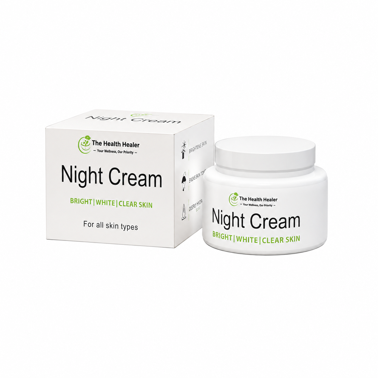 Bright White Night Cream for Glowing Skin – Whitening & Repair Cream for Dark Spots