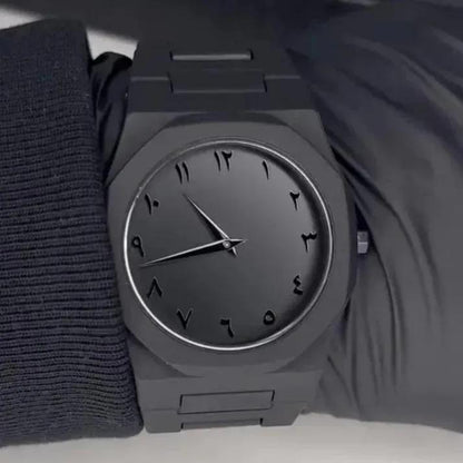 Men’s Black Carbon Fiber Analogue Watch | Stylish 12-Hour Display Luxury Wrist Watch
