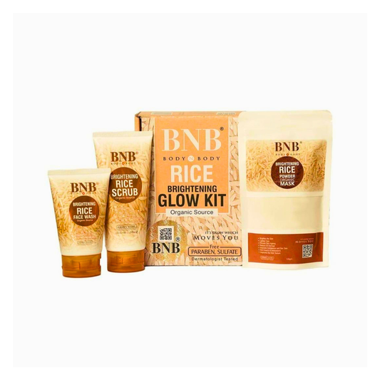 Rice Extract Brightening Skincare Kit Pack of 3 | Face Wash, Scrub & Powder Mask Set