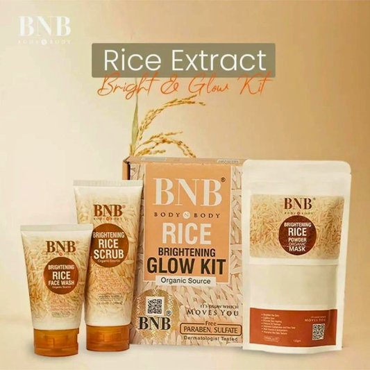 Rice Extract Brightening Skincare Kit Pack of 3 | Face Wash, Scrub & Powder Mask Set