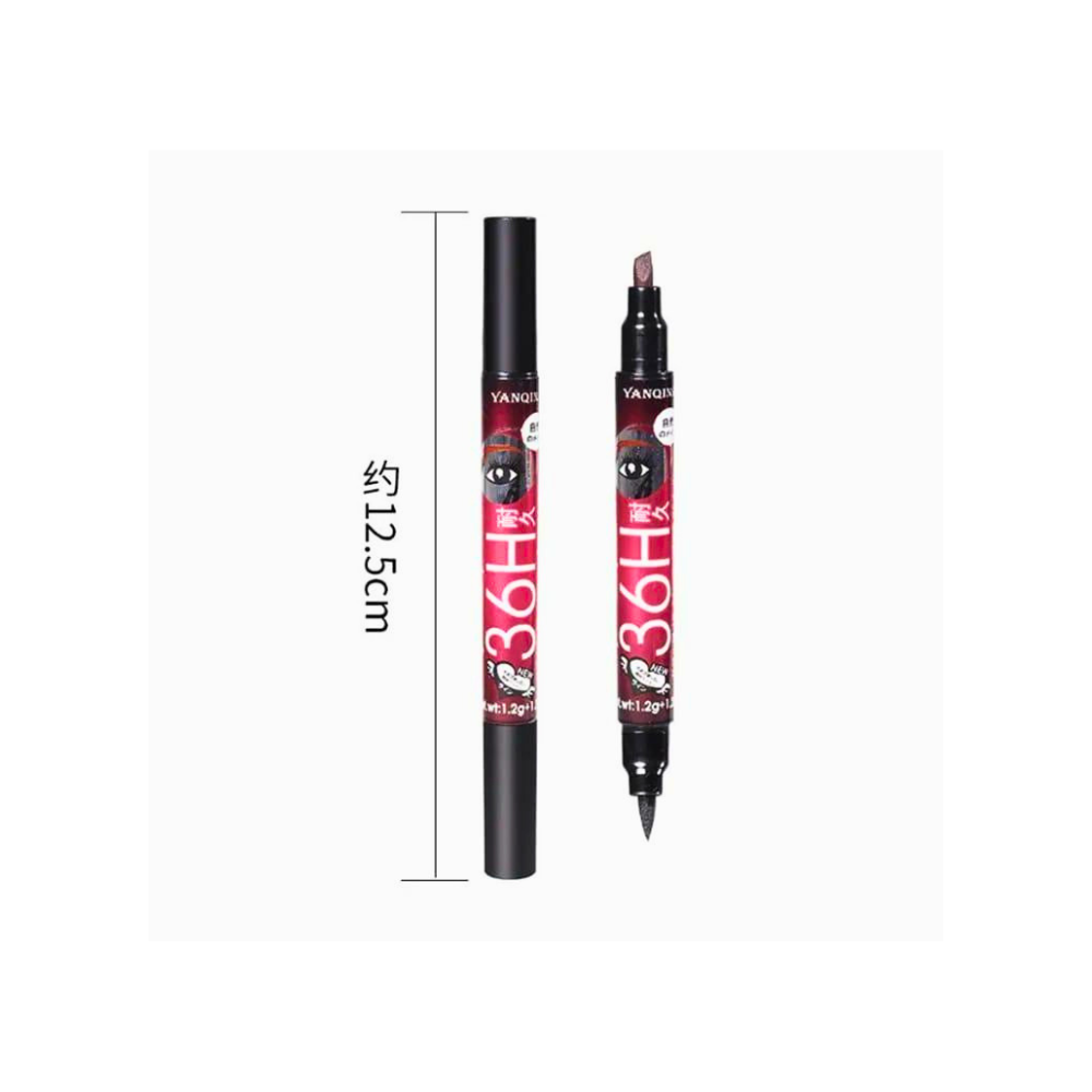 2 in 1 Waterproof Eyeliner Pen Black & Brown | Long Lasting Smudge Proof Liquid Liner