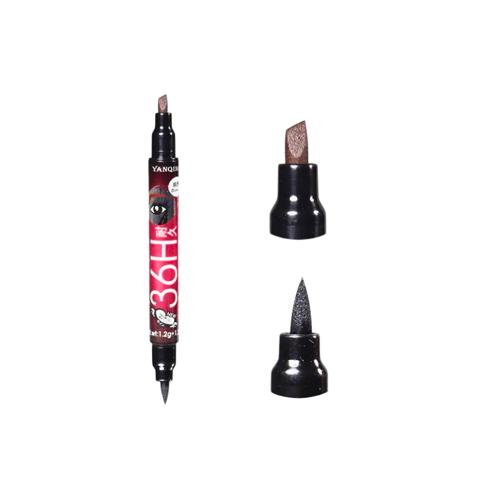 2 in 1 Waterproof Eyeliner Pen Black & Brown | Long Lasting Smudge Proof Liquid Liner