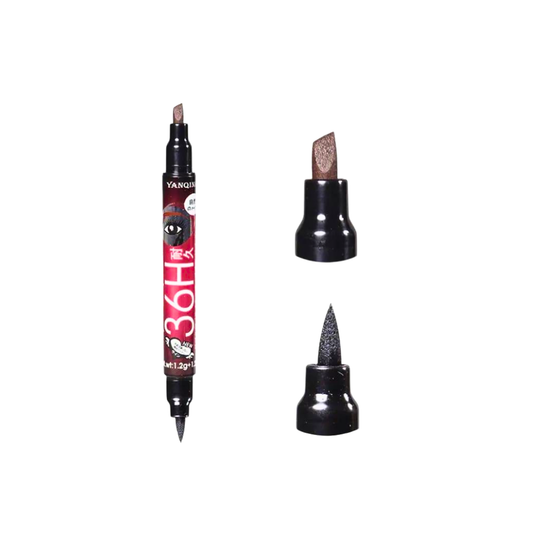 2 in 1 Waterproof Eyeliner Pen Black & Brown | Long Lasting Smudge Proof Liquid Liner