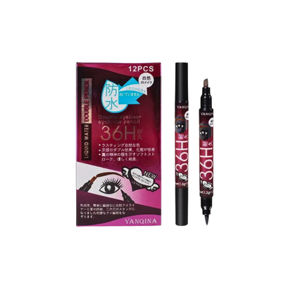 2 in 1 Waterproof Eyeliner Pen Black & Brown | Long Lasting Smudge Proof Liquid Liner
