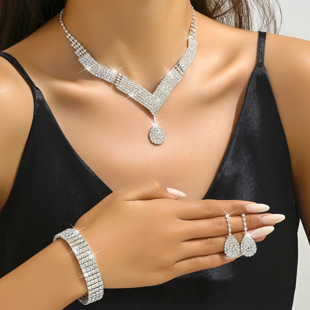 Teardrop Jewelry Set for Women | Necklace, Earrings, Bracelet & Ring Set