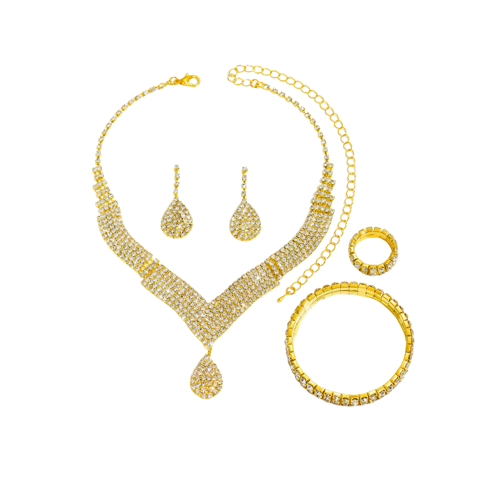 Teardrop Jewelry Set for Women | Necklace, Earrings, Bracelet & Ring Set