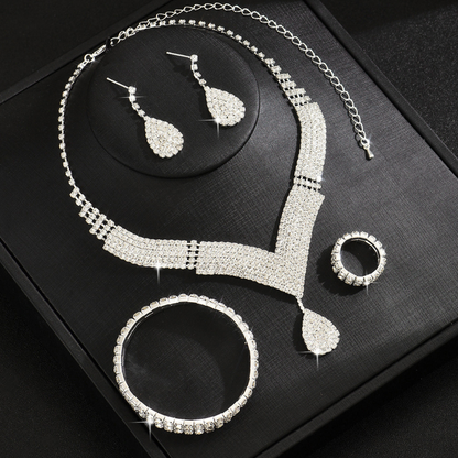 Teardrop Jewelry Set for Women | Necklace, Earrings, Bracelet & Ring Set