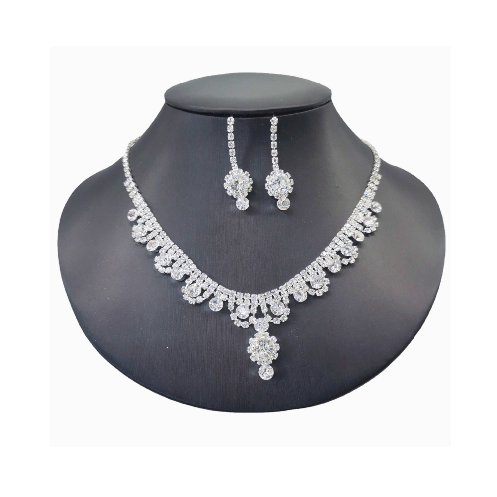 Premium Water Diamond Jewelry Set for Women | Elegant Necklace & Earrings Set