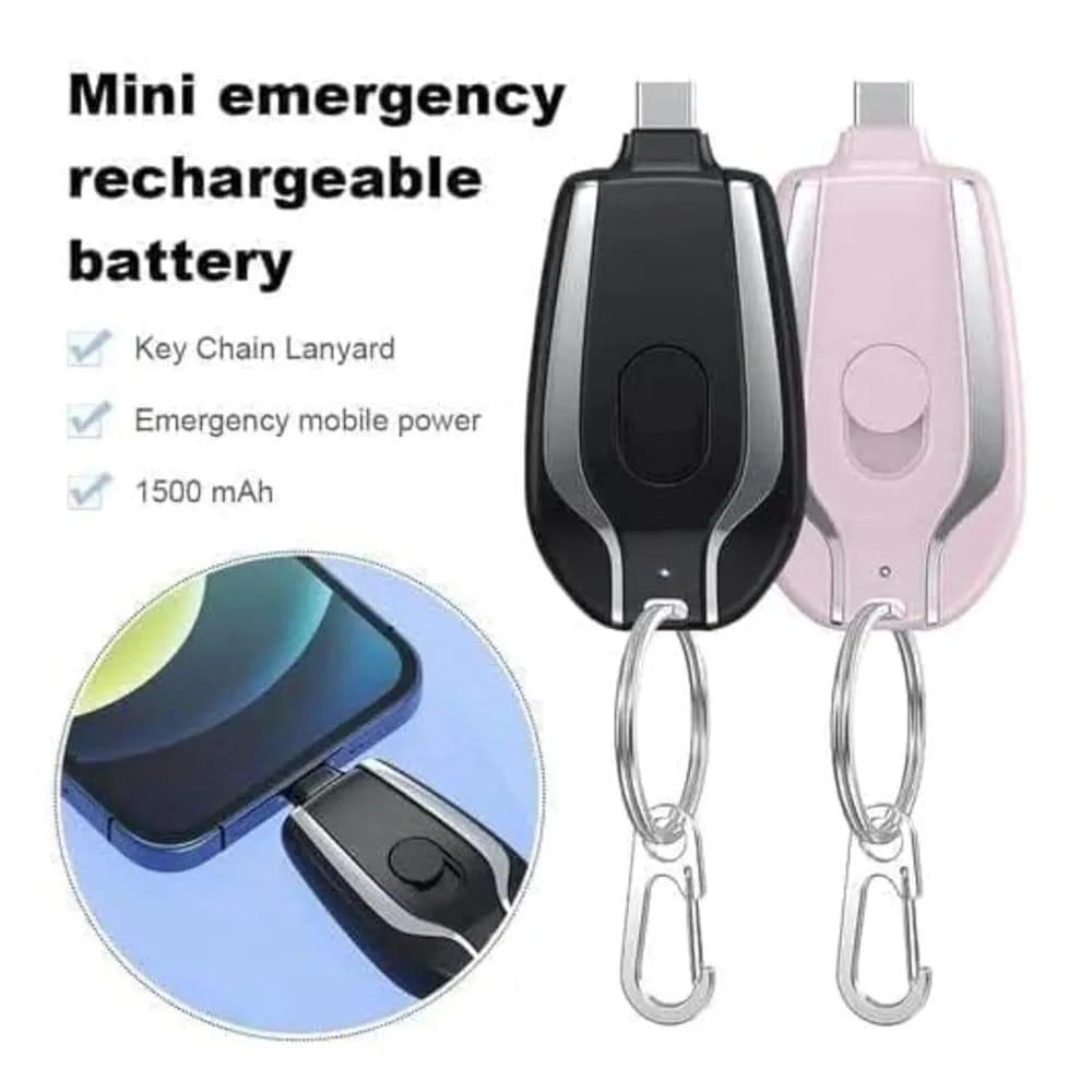 Fast Charging Keychain Power Bank – Portable Mini Charger USB Black Pakistan - My Store