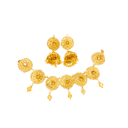 Gold Plated Bridal Choker Set with Earrings – Wedding Jewelry Set for Women Pakistan - Deal Gloss