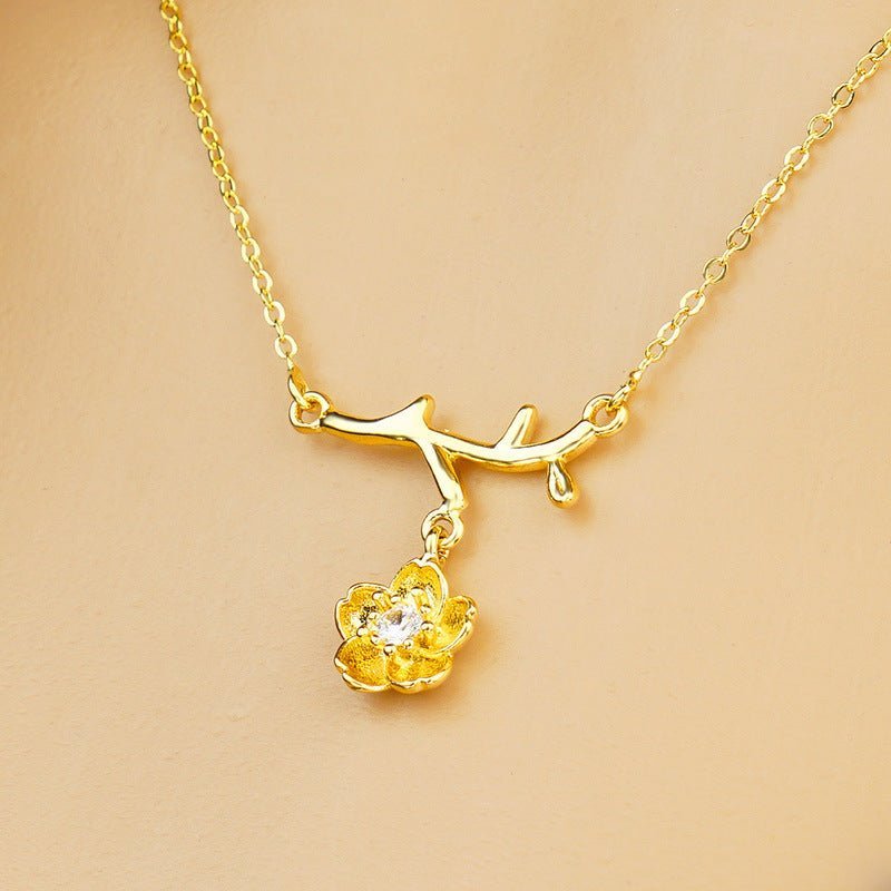 Gold Plated Daisy Jewelry Set for Women – Necklace, Ring & Earrings Gift Set Pakistan - My Store