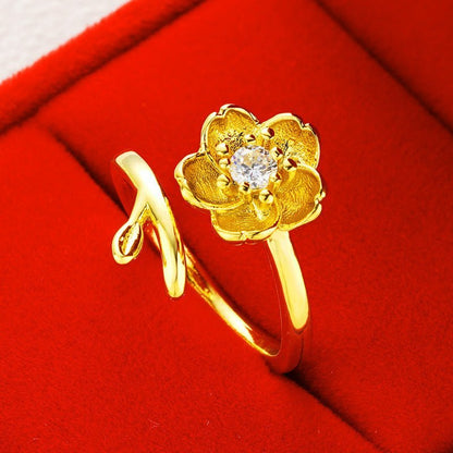 Gold Plated Daisy Jewelry Set for Women – Necklace, Ring & Earrings Gift Set Pakistan - My Store