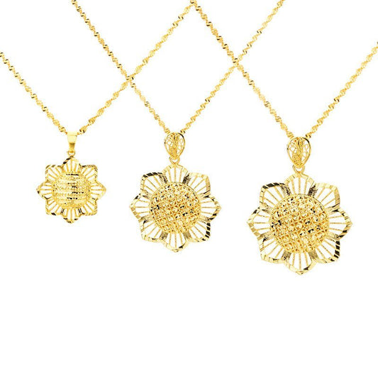 Gold Sunflower Pendant Necklace for Women – Retro Ethnic Jewelry Gift Pakistan - My Store