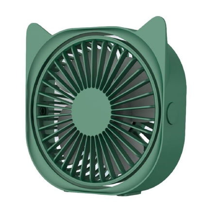 Mini Cat Ear USB Rechargeable Desk Fan – 360° Portable Cooling Fan Blue Pakistan - My Store