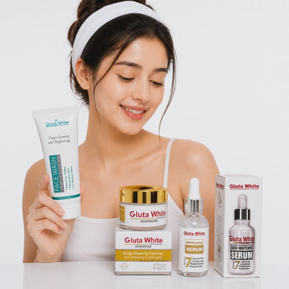 3 in 1 Skincare Set for Glowing Skin | Face Wash, Serum & Whitening Cream Kit