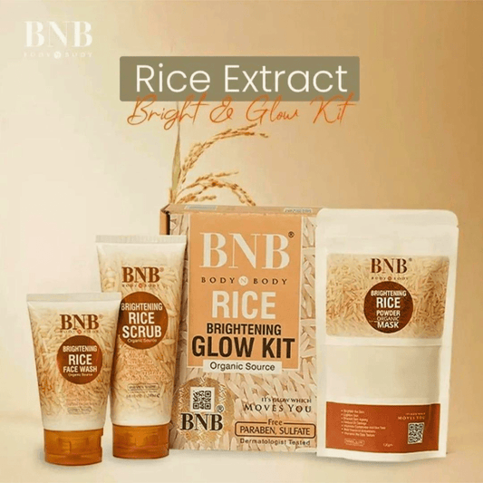 Rice Extract Brightening Skincare Kit Pack of 3 | Face Wash, Scrub & Powder Mask Set - Deal Gloss