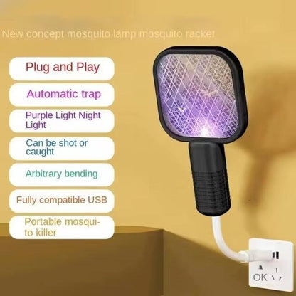 USB Rechargeable Mosquito Racket with LED Light – Electric Bug Zapper Safe Home Use Pakistan - My Store