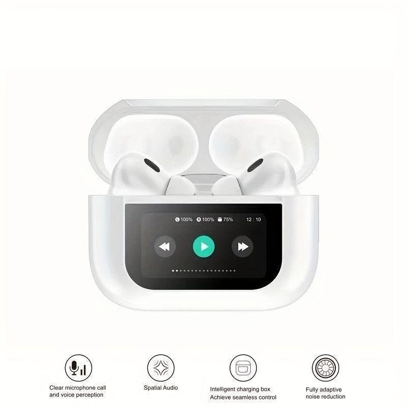 White Bluetooth Earbuds with Charging Case – Wireless AirPods Style Earphones Pakistan - My Store