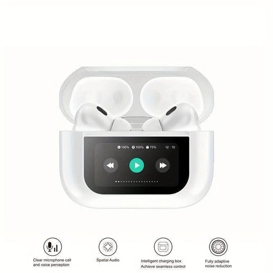 White Bluetooth Earbuds with Charging Case – Wireless AirPods Style Earphones Pakistan - My Store